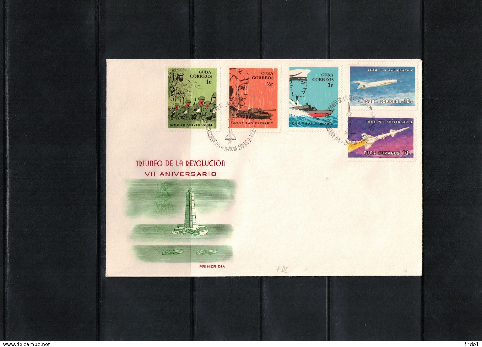 Cuba 1966 7th Anniversary Of The Revolution FDC - Lettres & Documents