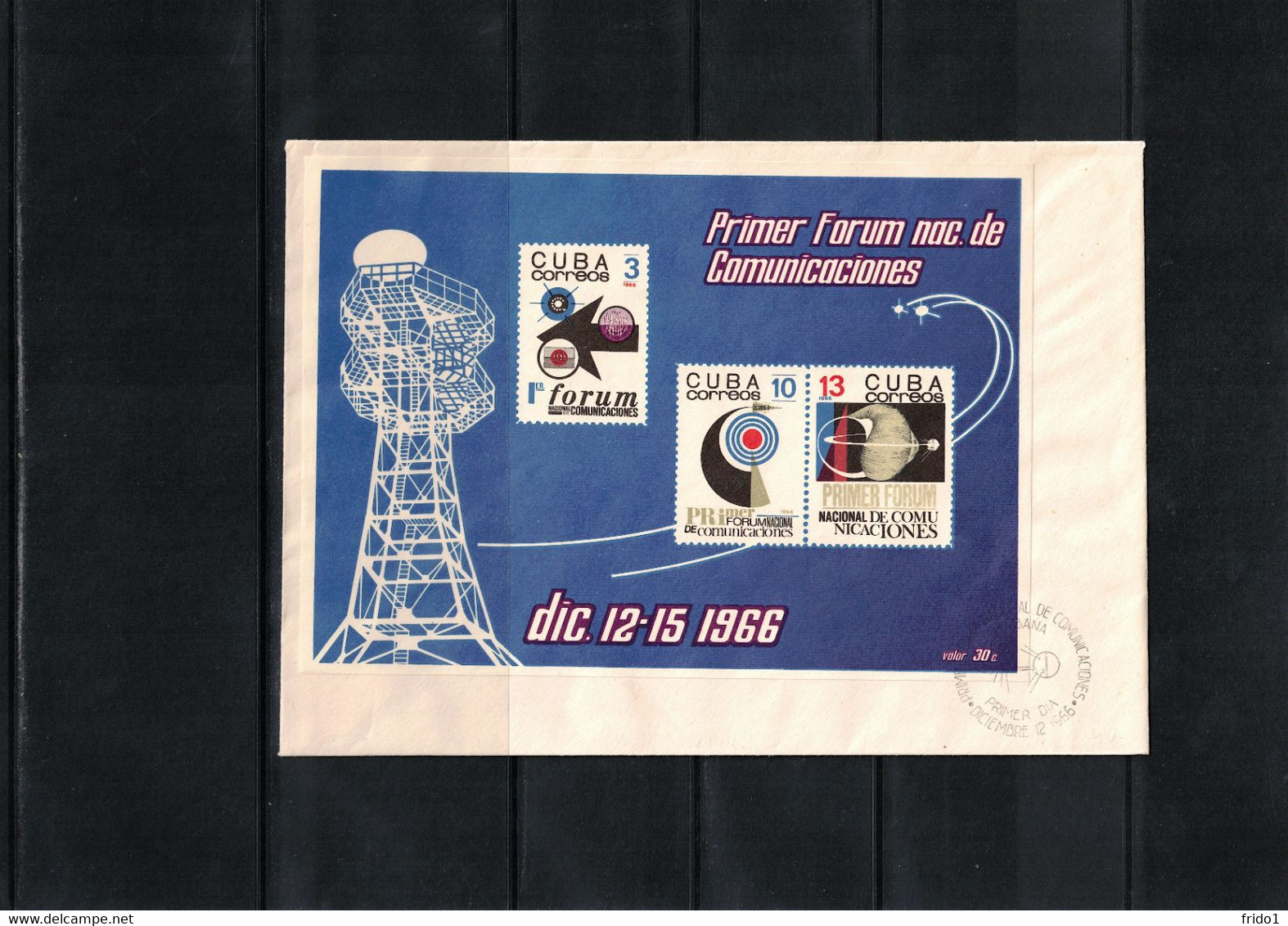 Cuba 1966 Telecommunications Block FDC - Storia Postale