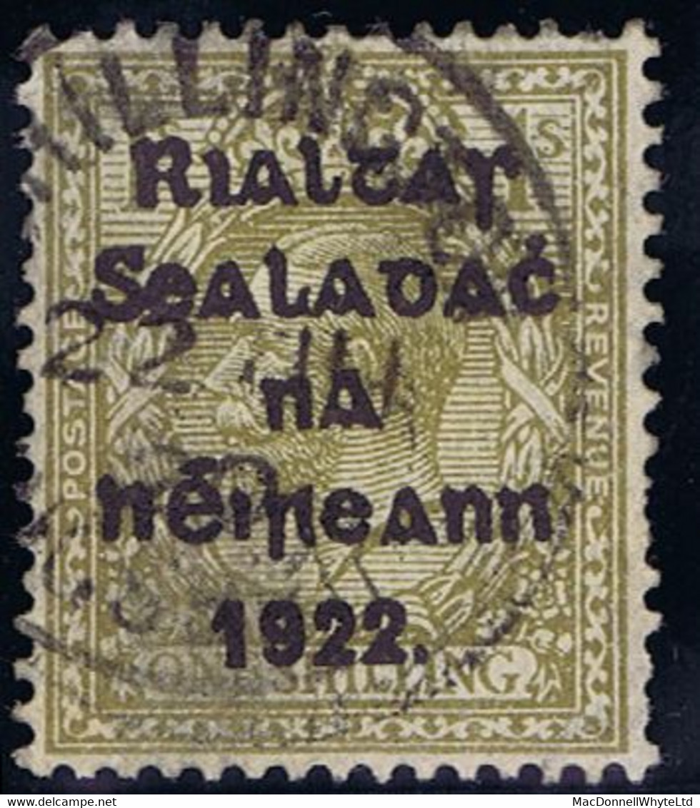 Ireland 1922 Thom Rialtas Faked 5-line Black Overprint On 1s Bistre-brown, Appears To Be Hand-impressed - Lettres & Documents