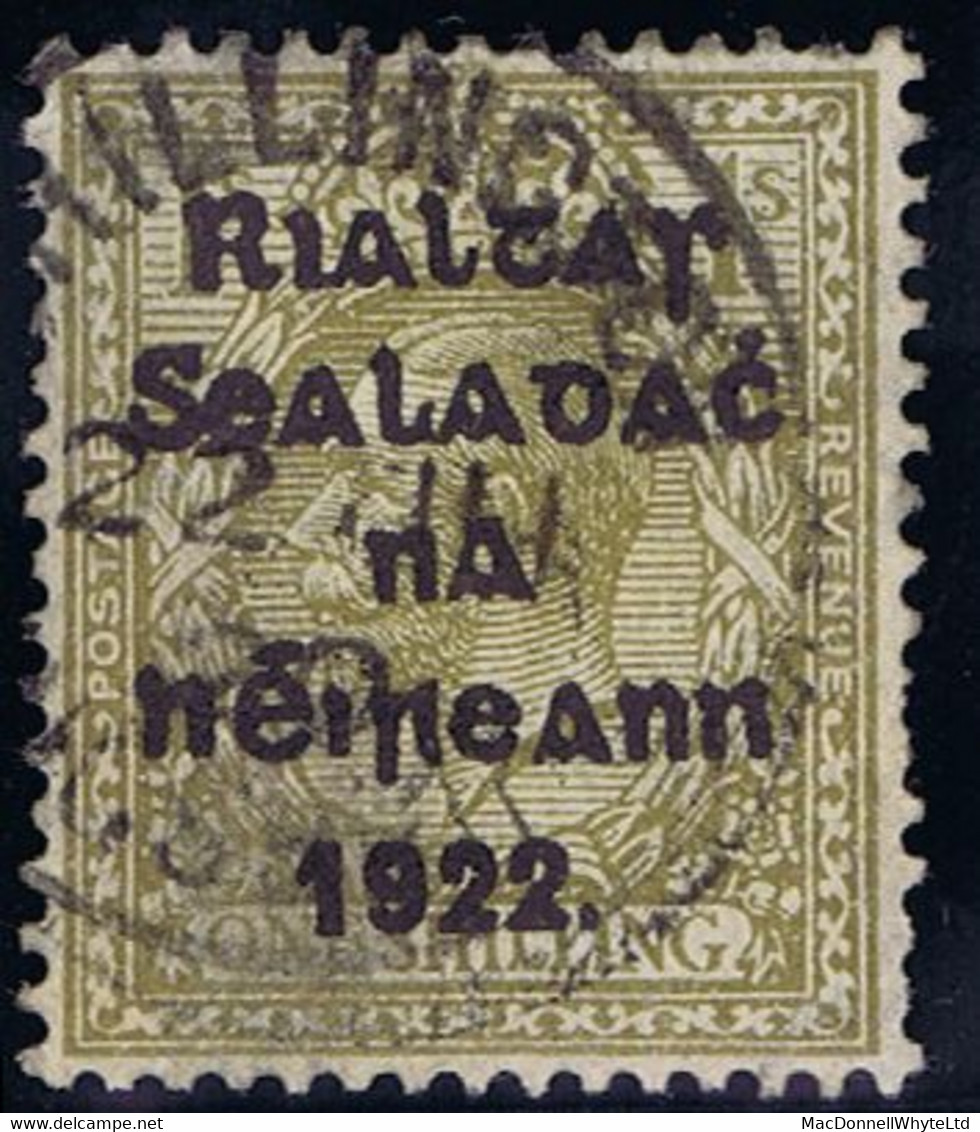 Ireland 1922 Thom Rialtas Faked 5-line Black Overprint On 1s Bistre-brown, Appears To Be Hand-impressed - Covers & Documents