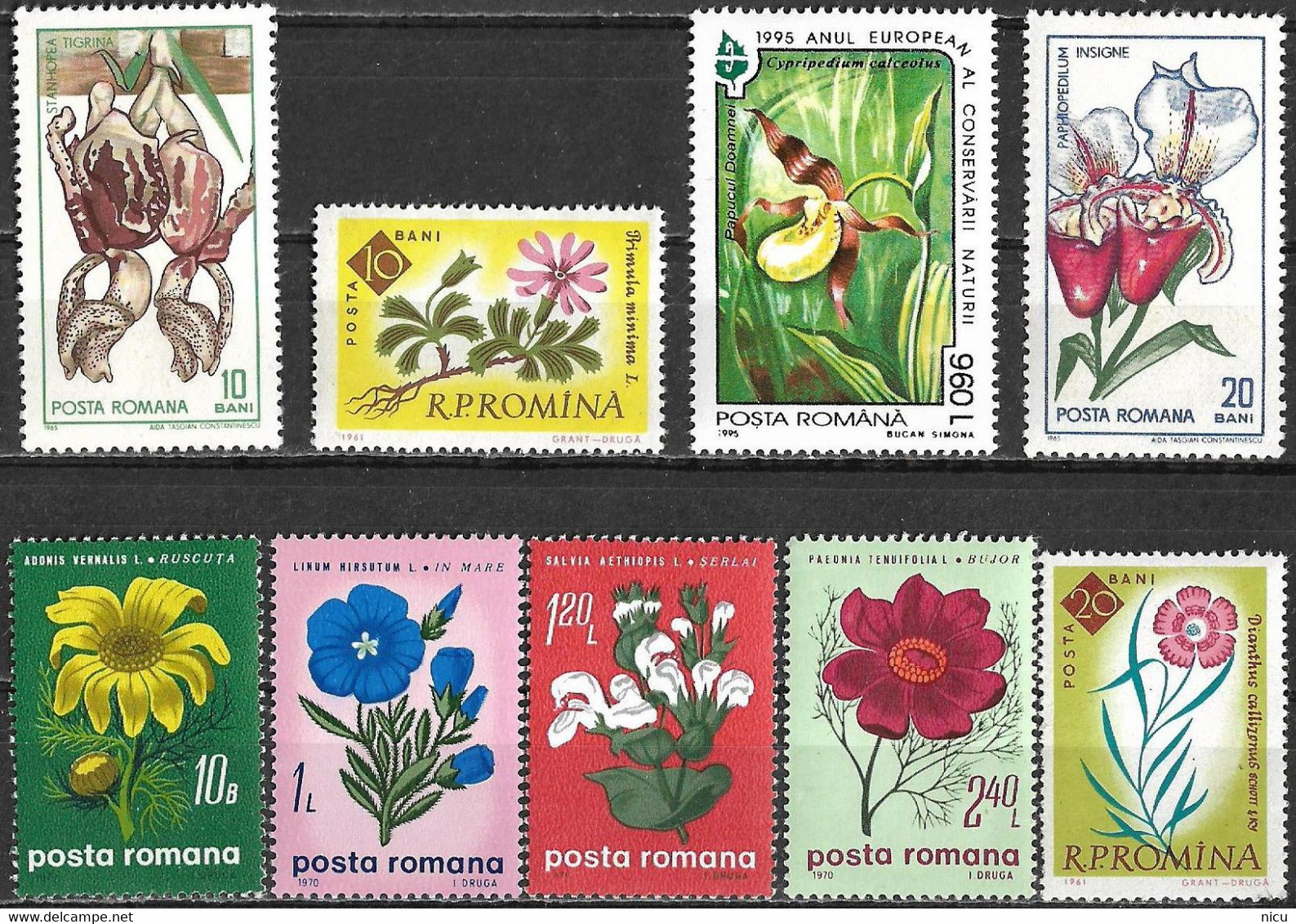 FLOWERS - 9 Different Stamps - Sonstige & Ohne Zuordnung