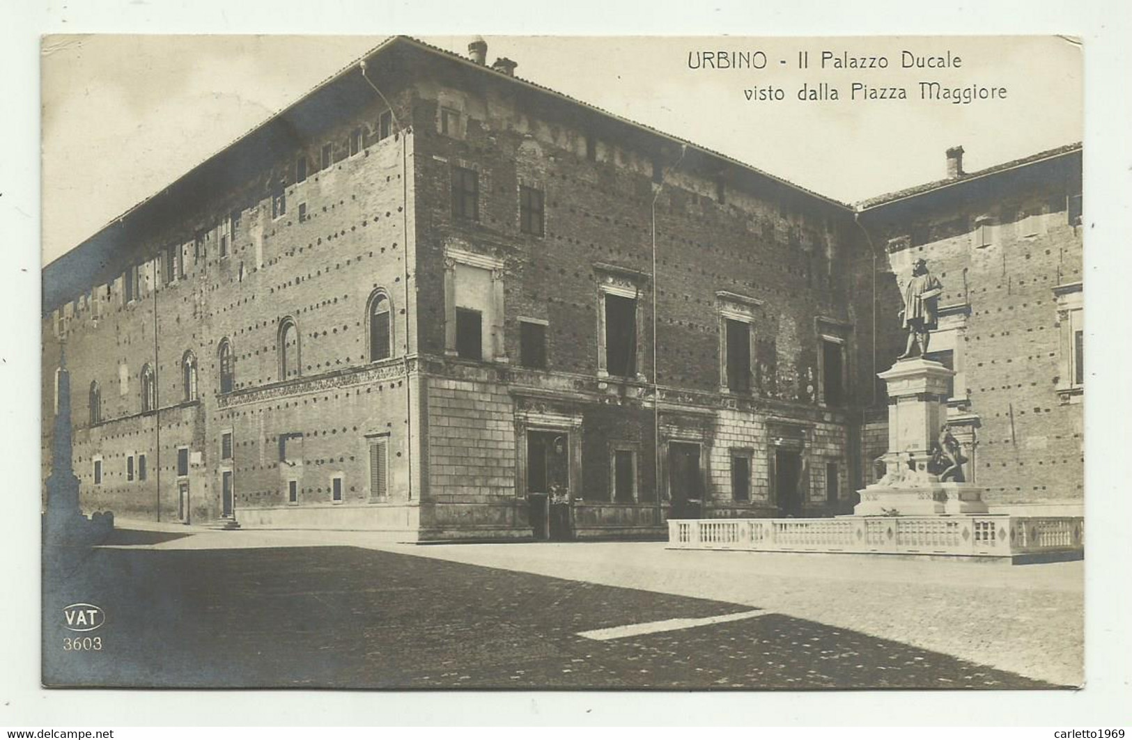 URBINO - IL PALAZZO DUCALE VISTO DALLA PIAZZA MAGGIORE 1912 VIAGGIATA FP - Urbino