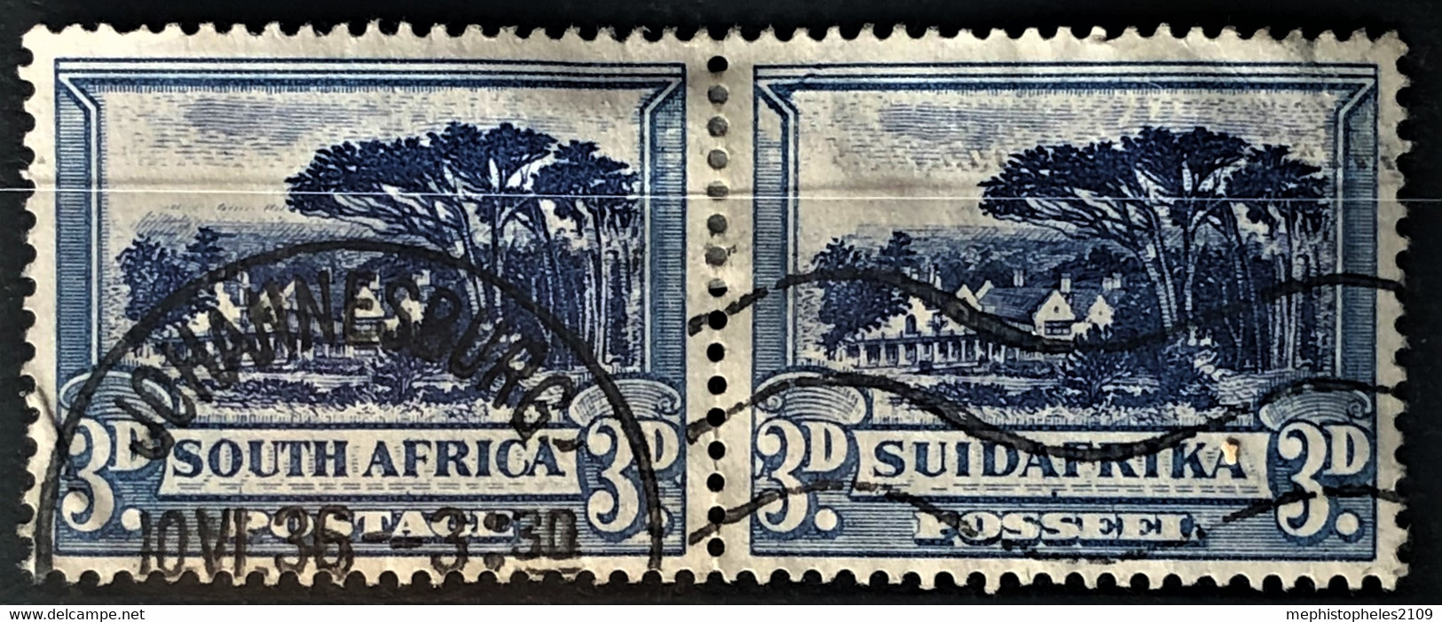 SOUTH AFRICA 1940- Canceled - Sc# 57 - 3d - Used Stamps