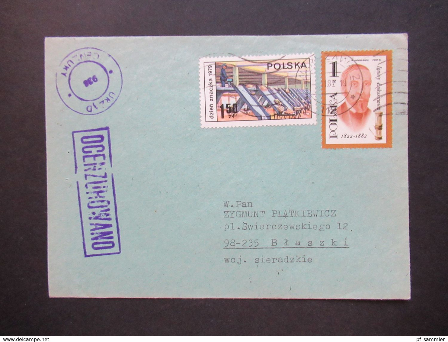 Polen 1982 Zensurbeleg 2 Violette Zensurstempel Ocenzurowano Warzawa - Blaszki - Storia Postale
