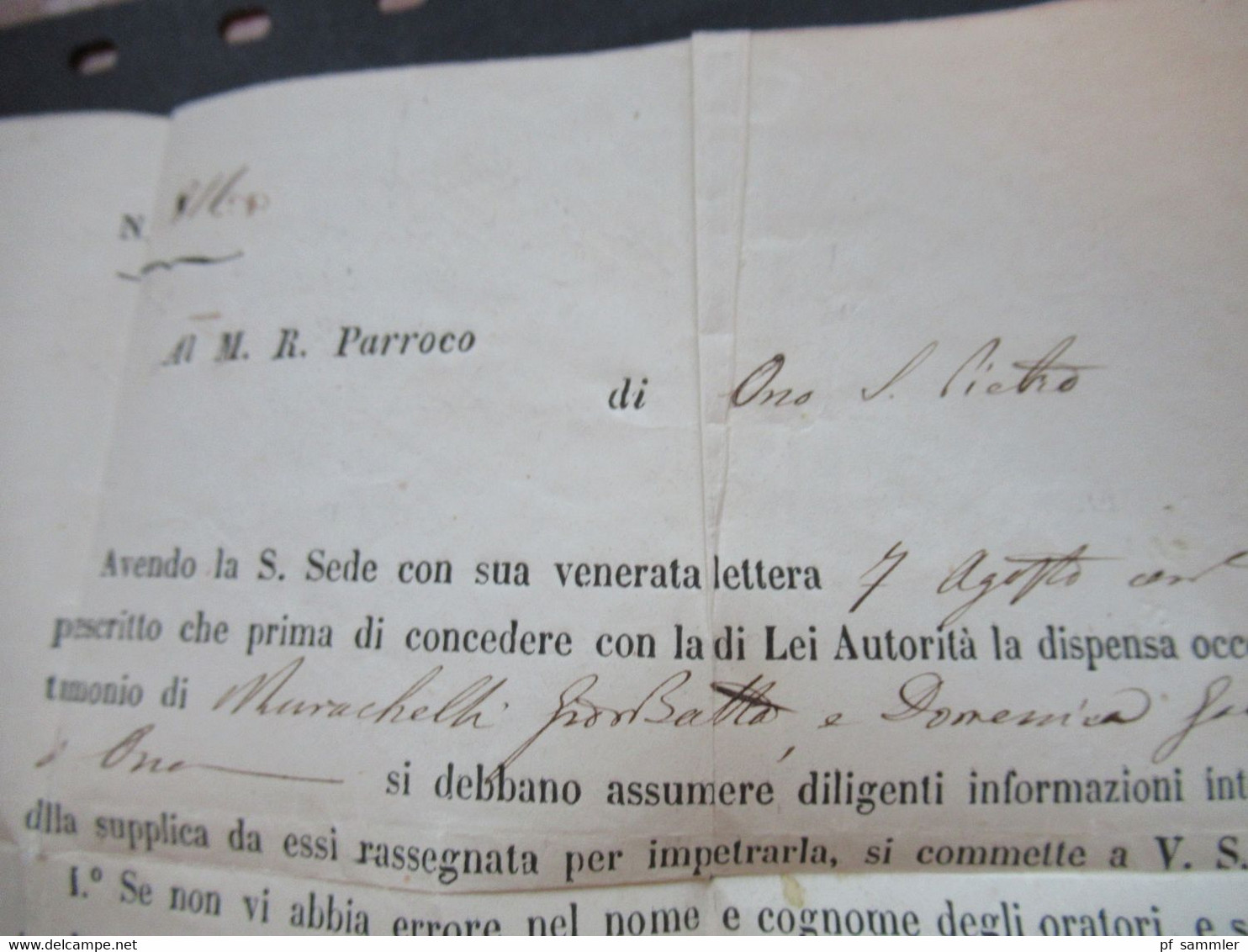 Italien 13.8.1867 Nr. 26 EF gedruckter Brief / Kirchliche Heiratsgenehmigung Stempel Brescia und Kirchenstempel ?!