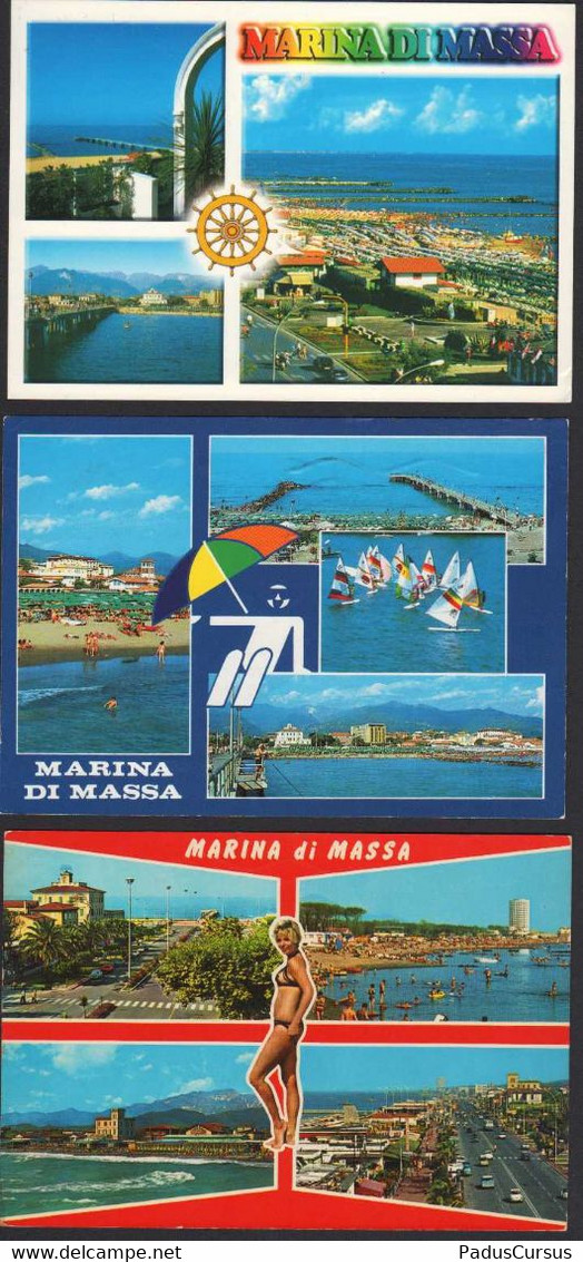 Italia Marina Di Massa Carrara Pin Up Spiaggia Barca Vela Beach Sailing Boat Plage Bateau à Voile CRT00254 - Massa