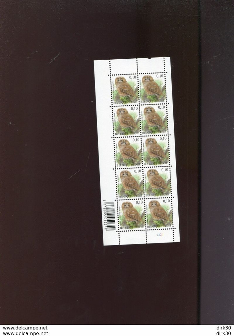 Belgie Buzin Vogels Birds Nr 3956 0.10€ MATTE GOM RR MNH Plaatnummer 2 - 1985-.. Oiseaux (Buzin)