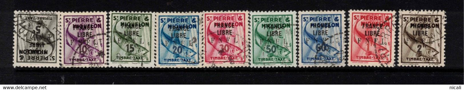ST PIERRE & MIQUELON 1941 FRANCE LIBRE FNFL Postage Due SG D310-17 U #BPD05 - Gebraucht