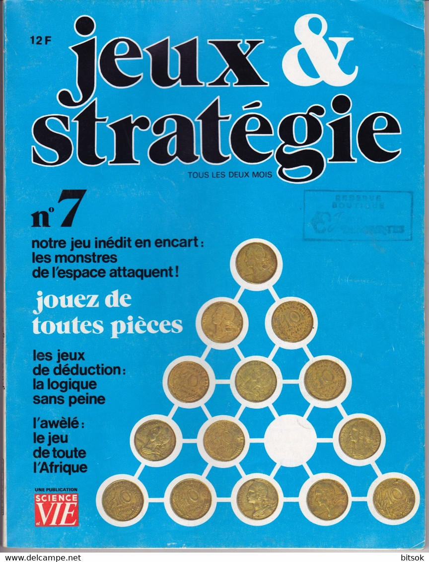 Jeux & Stratégie N°7 - Février/mars 1981 - Encart Non Présent - Giochi Di Ruolo