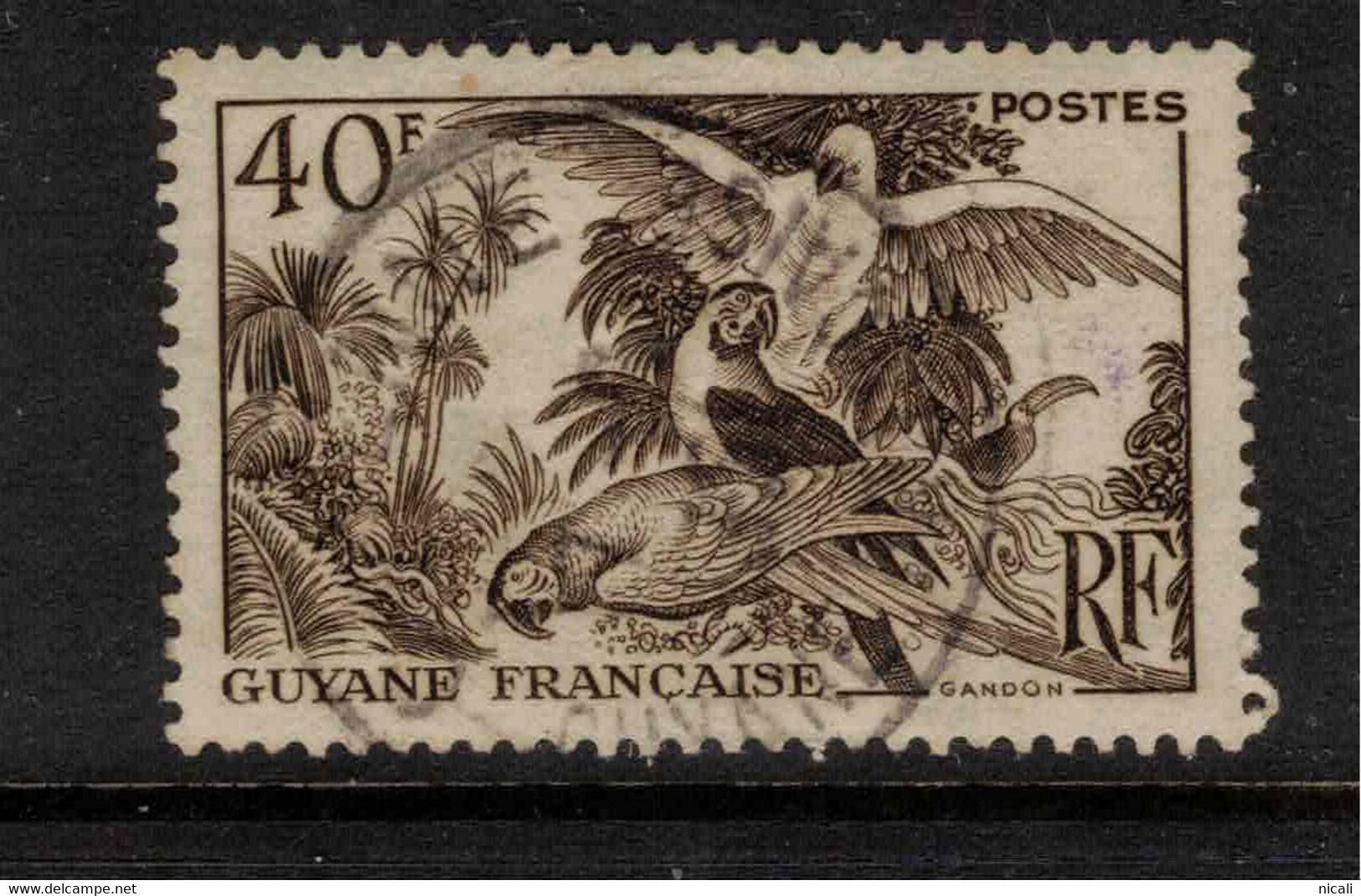FRENCH GUIANA 1947 40f Brown SG 240 U #VU19 - Other & Unclassified