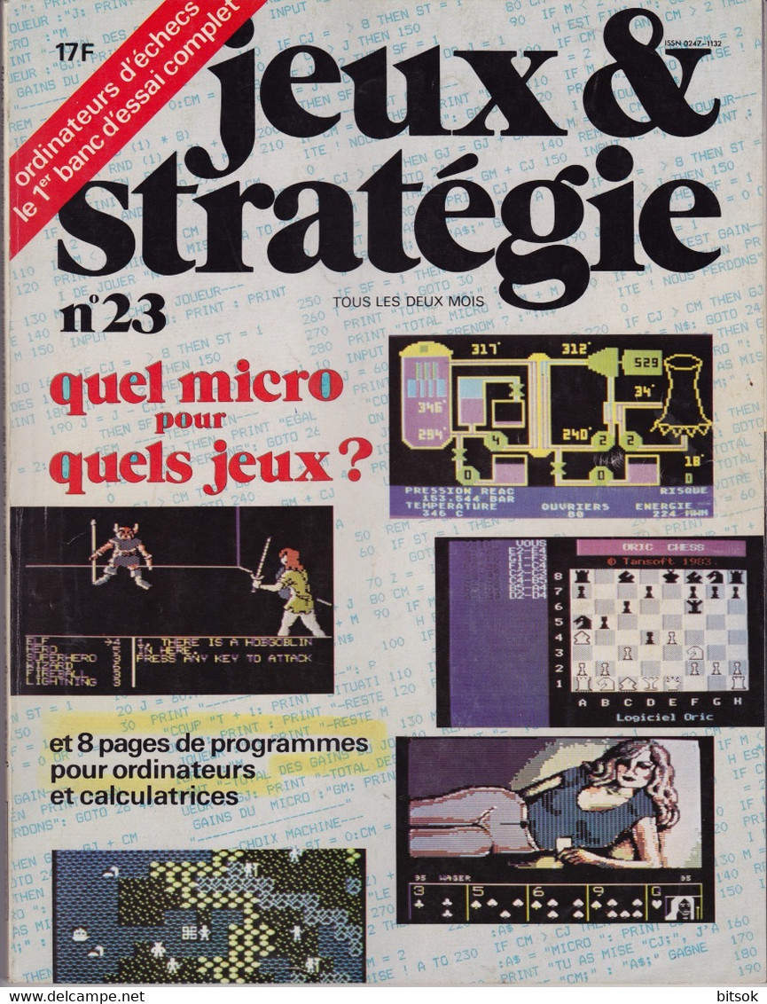 Jeux & Stratégie N° 23 - Octobre/novembre 1983- AVEC Jeu Encart : Ball Roll (voir Scans) - Rollenspel