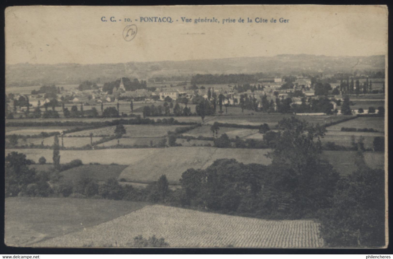 CPA - (64) Pontacq - Vue Générale, Prrise De La Cote De Ger (carte Recollée) - Pontacq