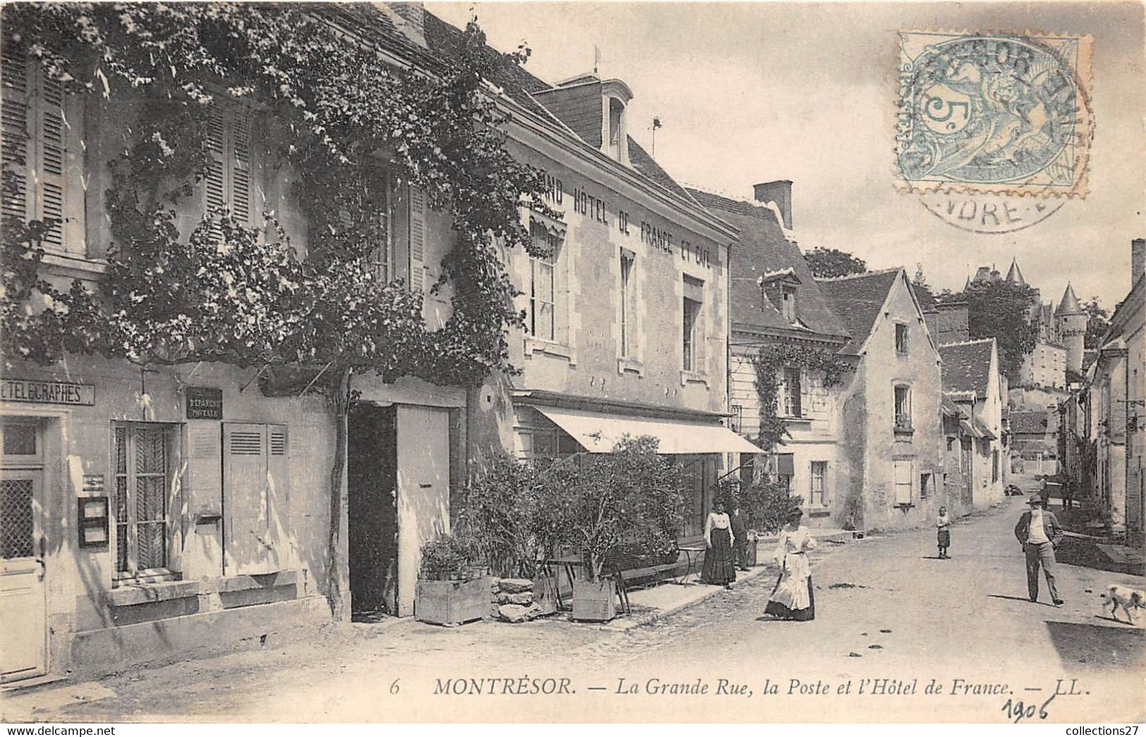 37-MONTRESOR- LA GRANDE RUE, LA POSTE ET L'HÔTEL DE FRANCE - Montrésor