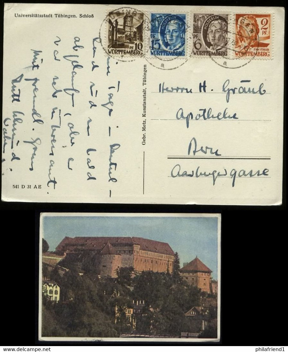 S6028 - Französische Zone MiF Auf Postkarte Tübingen: Gebraucht Tübingen - Bern 1948 ,Bedarfserhaltung. - Other & Unclassified