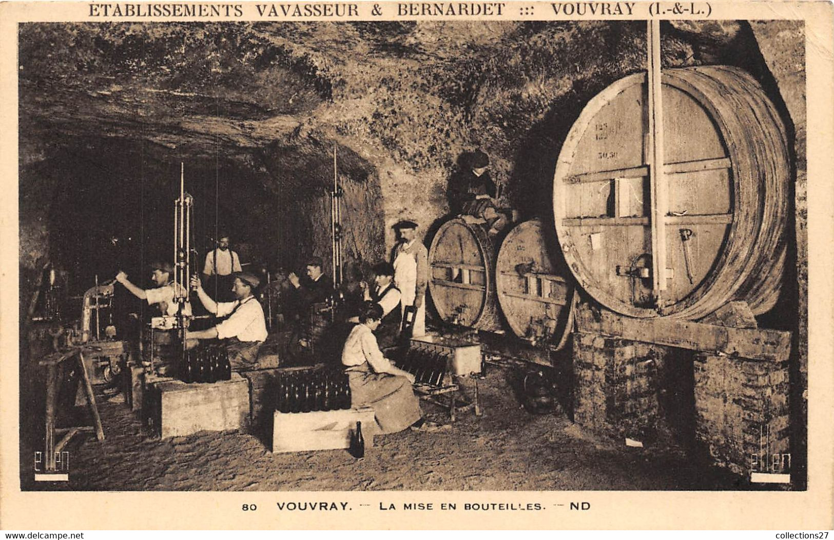 37-VOUVRAY- ETABLISSEMENT VAVASSEUR ET BERNARDET - LA MISE EN BOUTEILLES - Vouvray