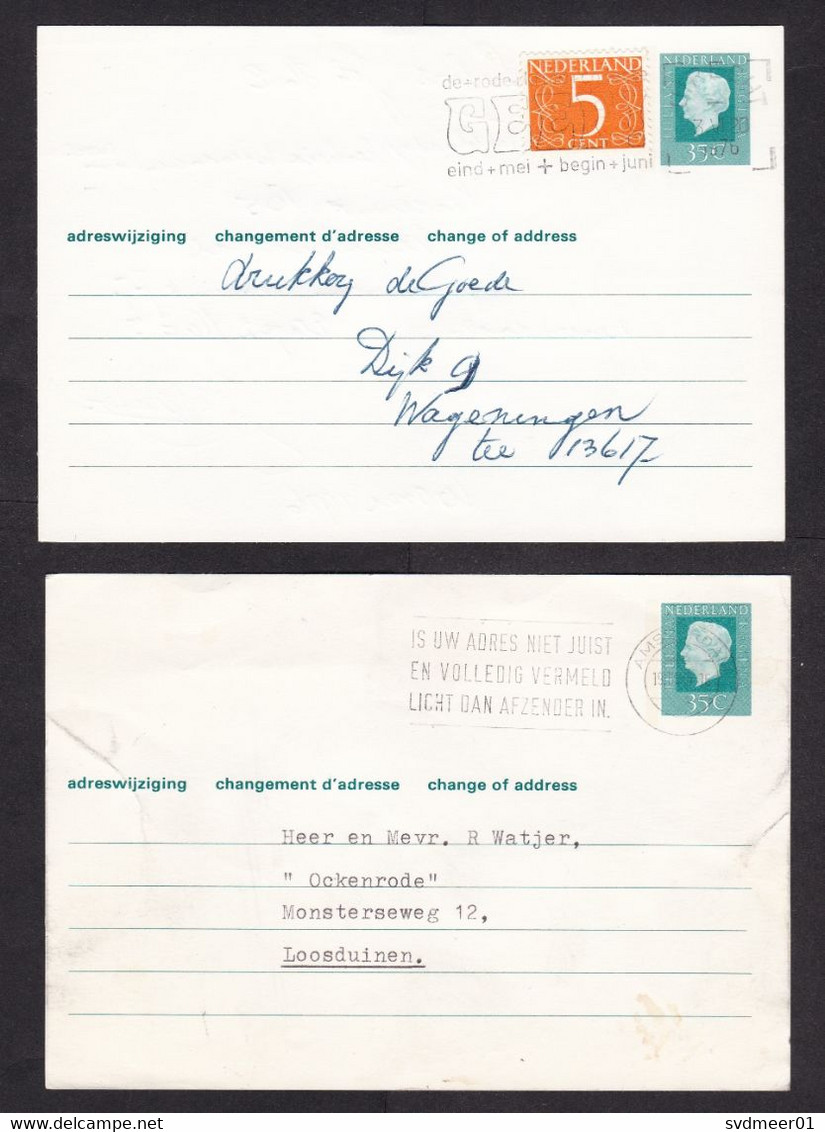 Netherlands: 4x Stationery Change Of Address Postcard, 1970s, Removal Notice, Queen, Various Types (minor Damage) - Sonstige & Ohne Zuordnung