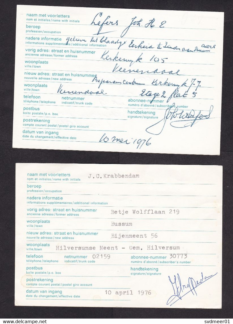 Netherlands: 4x Stationery Change Of Address Postcard, 1970s, Removal Notice, Queen, Various Types (minor Damage) - Other & Unclassified