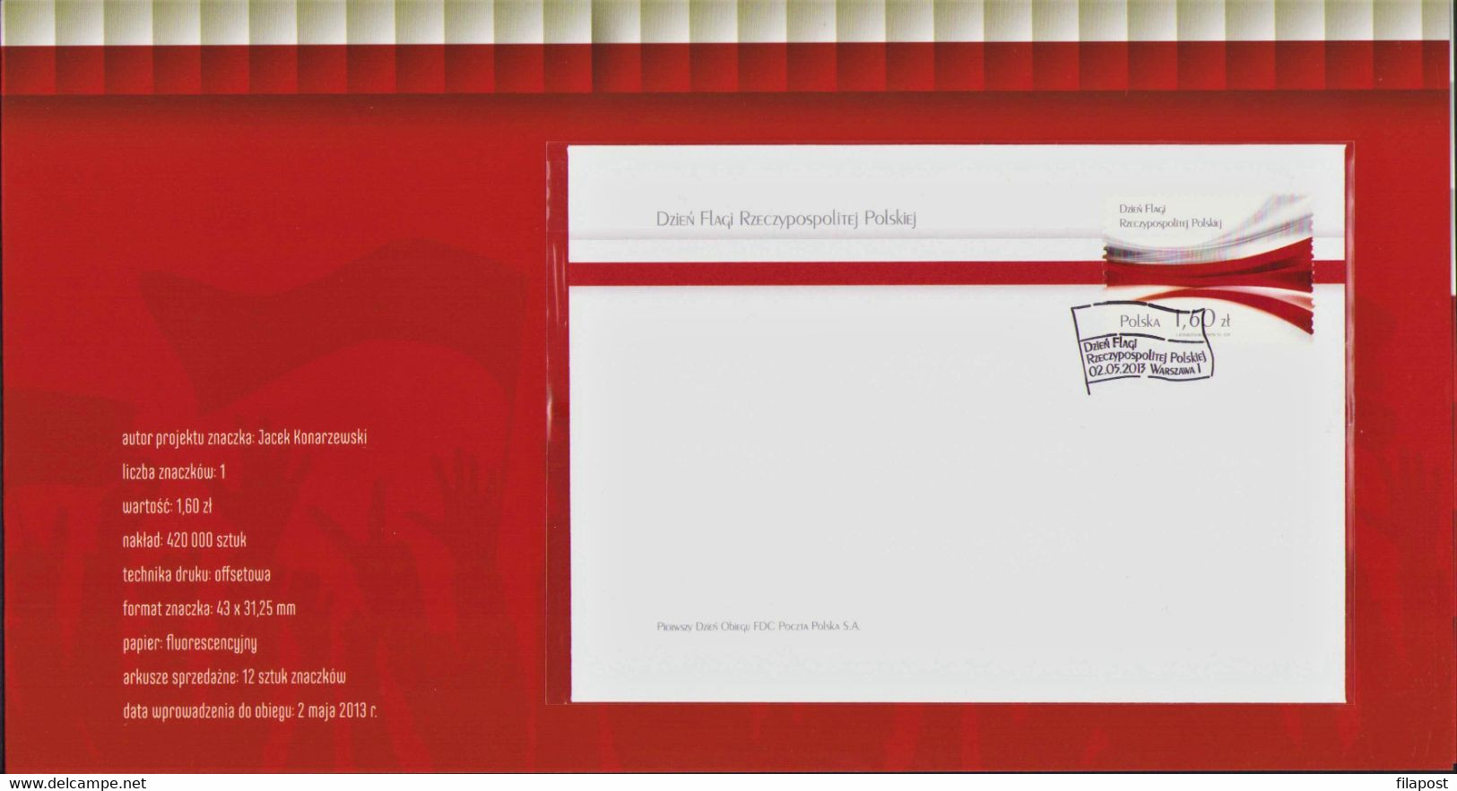 POLAND 2013, Booklet / Mi 4606 Flag Of The Republic Of Poland Day, National Symbols / FDC + Stamp MNH ** FV - Markenheftchen