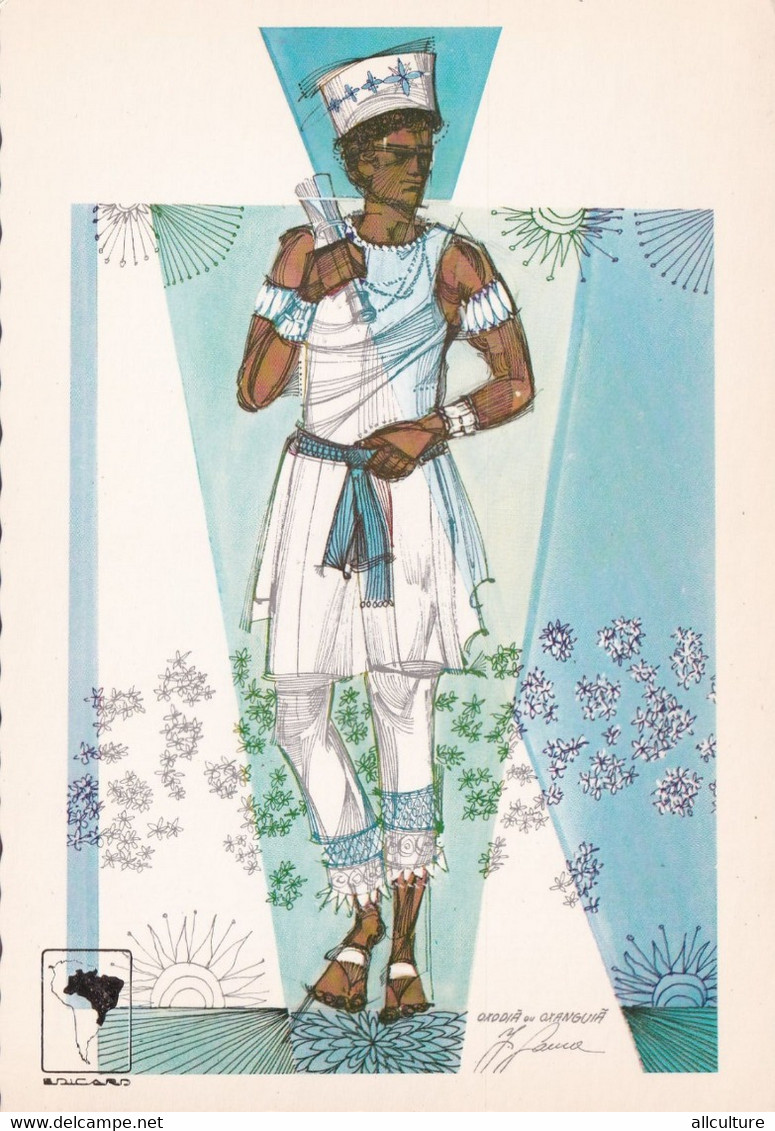 A1370- OXODIA OU OXANGUIA  DEUS MENINO TRADITIONAL COSTUME CULTURE ILLUSTRATION  BRASIL  POSTCARD - Brasilia