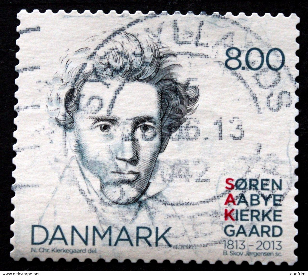 Denmark 2013 Kierkegaard  Minr.1740  ( O)    ( Lot G 1490 ) Writer - Usati