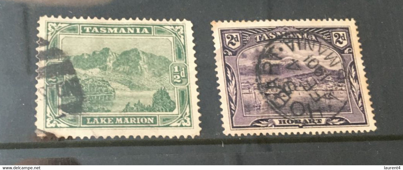 (Stamps 9-3-2021) Australia State - Tasmania (used) 2 Stamps (see Front And Back Scan) - Andere & Zonder Classificatie