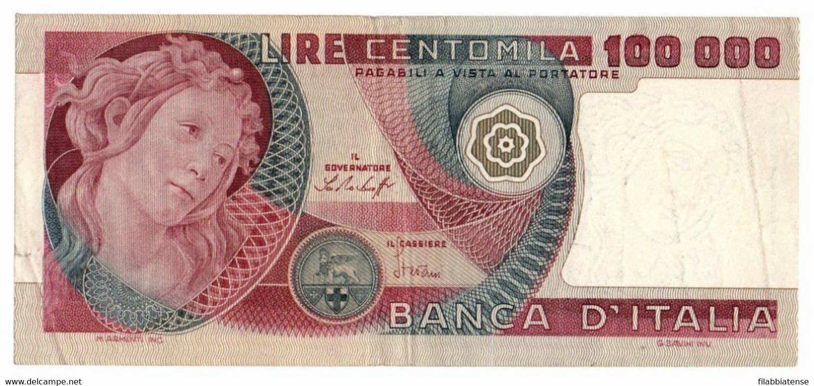 Italia - 100.000 Lire 1978 Botticelli     ----- - 100000 Lire