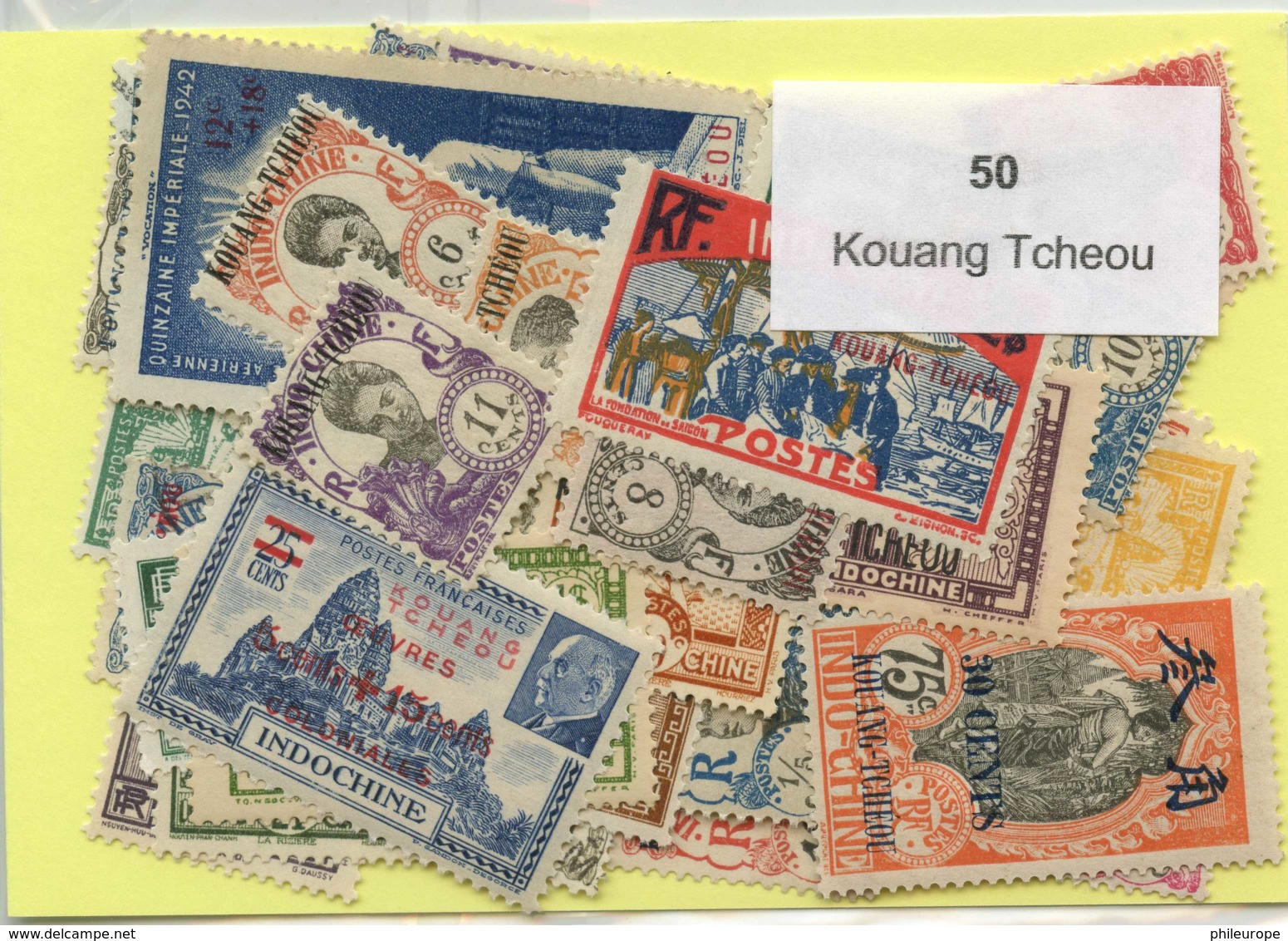 50 Timbres Kouang Tcheou - Used Stamps