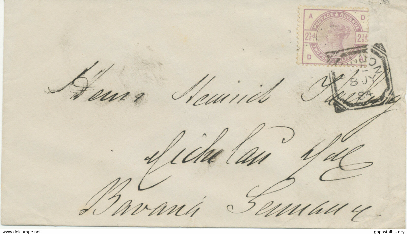 GB 1884 QV 2 ½ D Lilac (DA) W Nice Rare Fancy Geometric Squared Circle VARIETY - Variétés, Erreurs & Curiosités