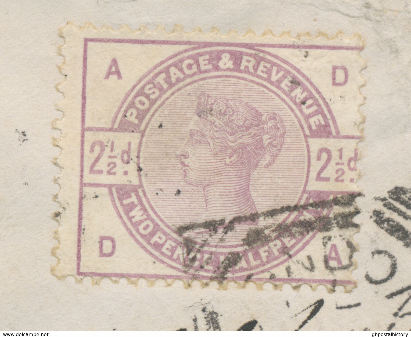 GB 1884 QV 2 ½ D Lilac (DA) W Nice Rare Fancy Geometric Squared Circle VARIETY - Variedades, Errores & Curiosidades