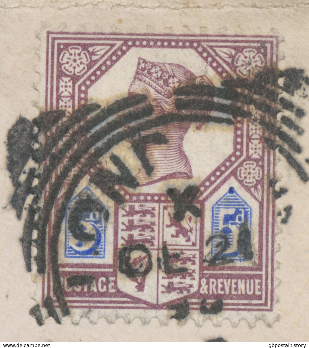 GB 1895 QV Jubilee 5 D Die II On Superb Cover (2nd UPU Weight Rate) VARIETY - Variedades, Errores & Curiosidades
