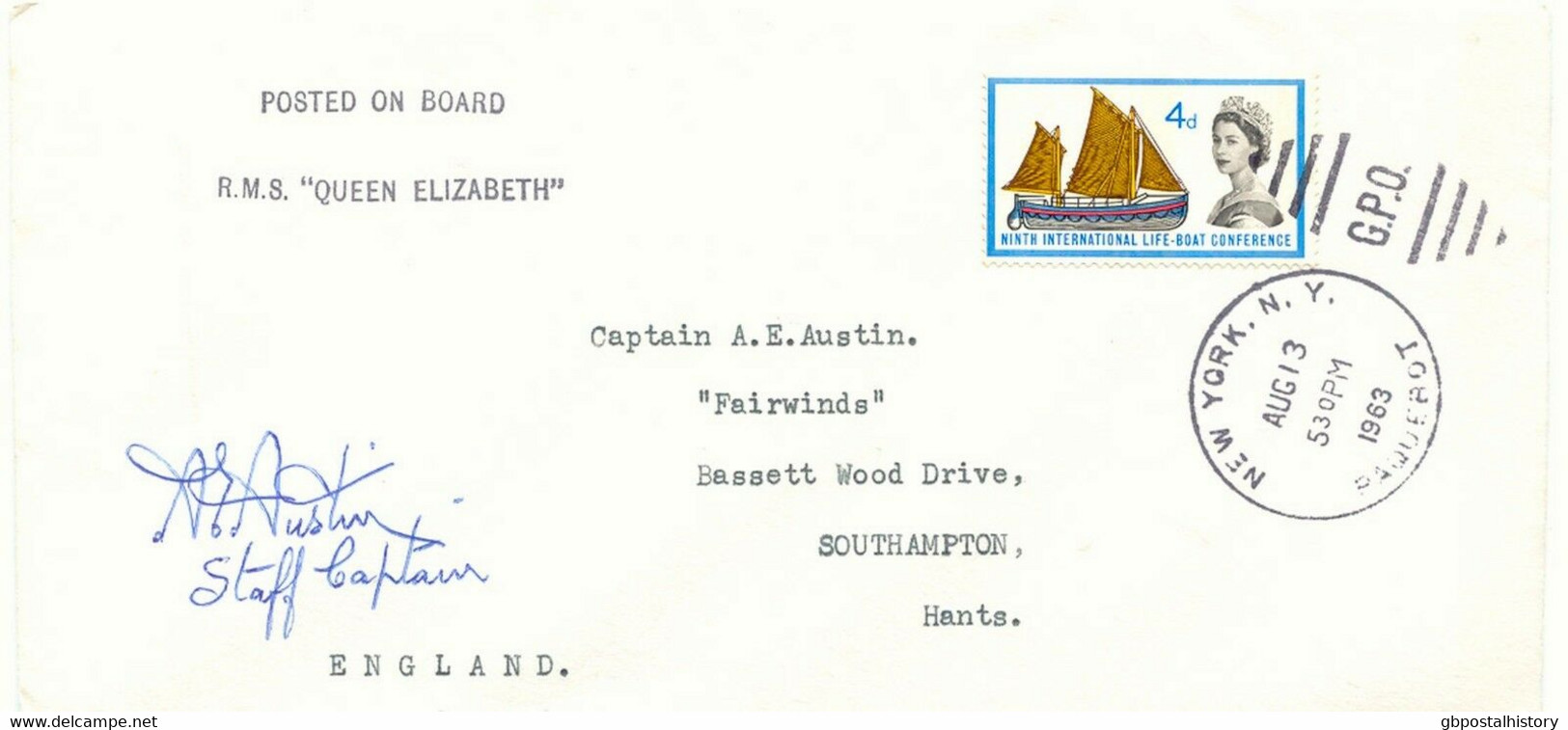 GB 1963 4D Lifeboat Conference Cvr ERROR/VARIETY 4 Instead Of 3 Phosphor Bands - Abarten & Kuriositäten