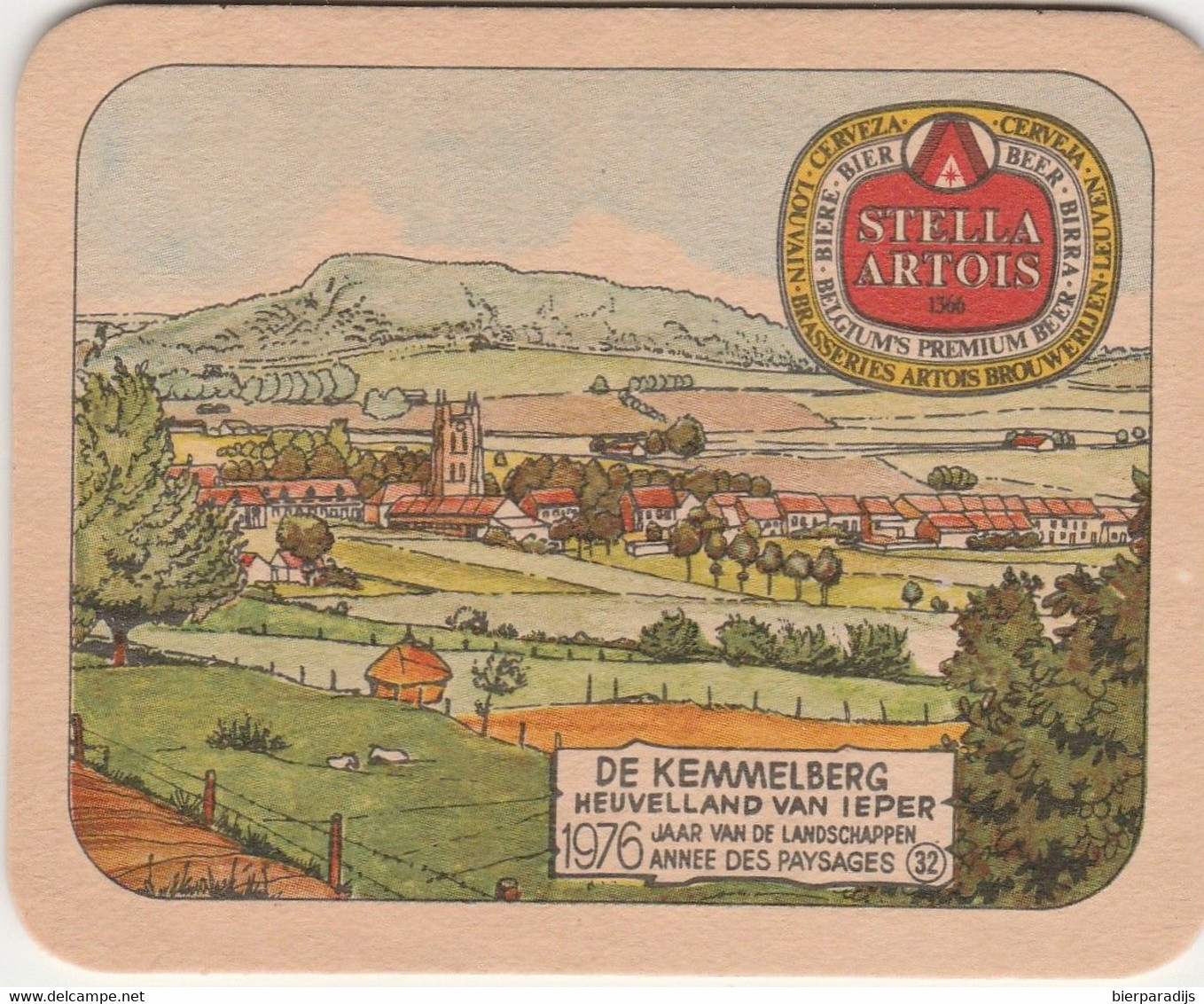 Stella  Artois -  1976   Landschappen  32   Kemmelberg - Ieper - Beer Mats
