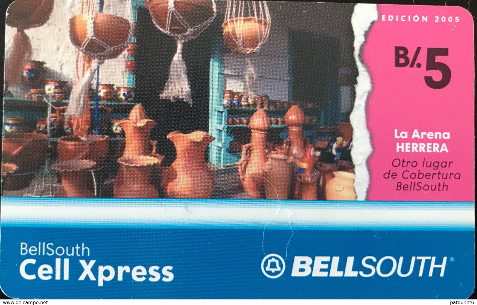 PANAMA  -  Prepaid  -  BELLSOUTH  -  Cell Xpress  -  B/.5 - Panama