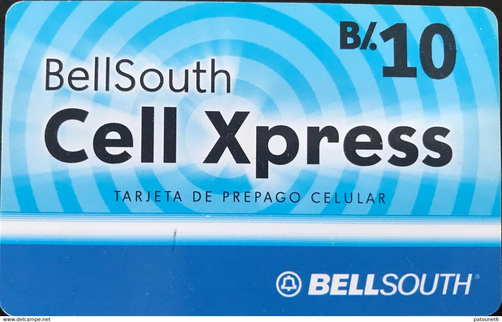 PANAMA  -  Prepaid  -  BELLSOUTH  -  Cell Xpress  -  B/.10 - Panamá