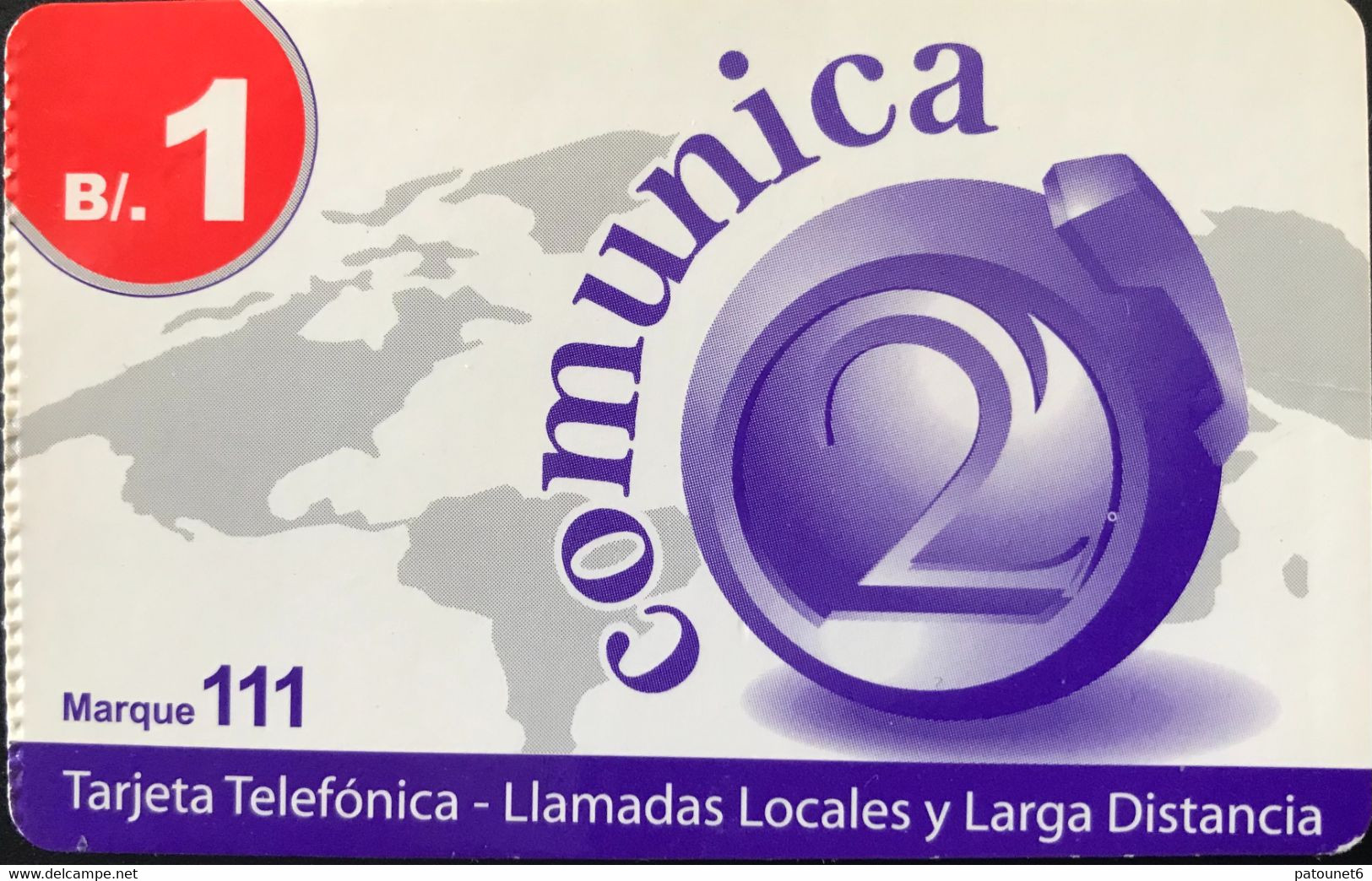 PANAMA  -  Prepaid  -  Communica  -  B/. 1.00 - Panama