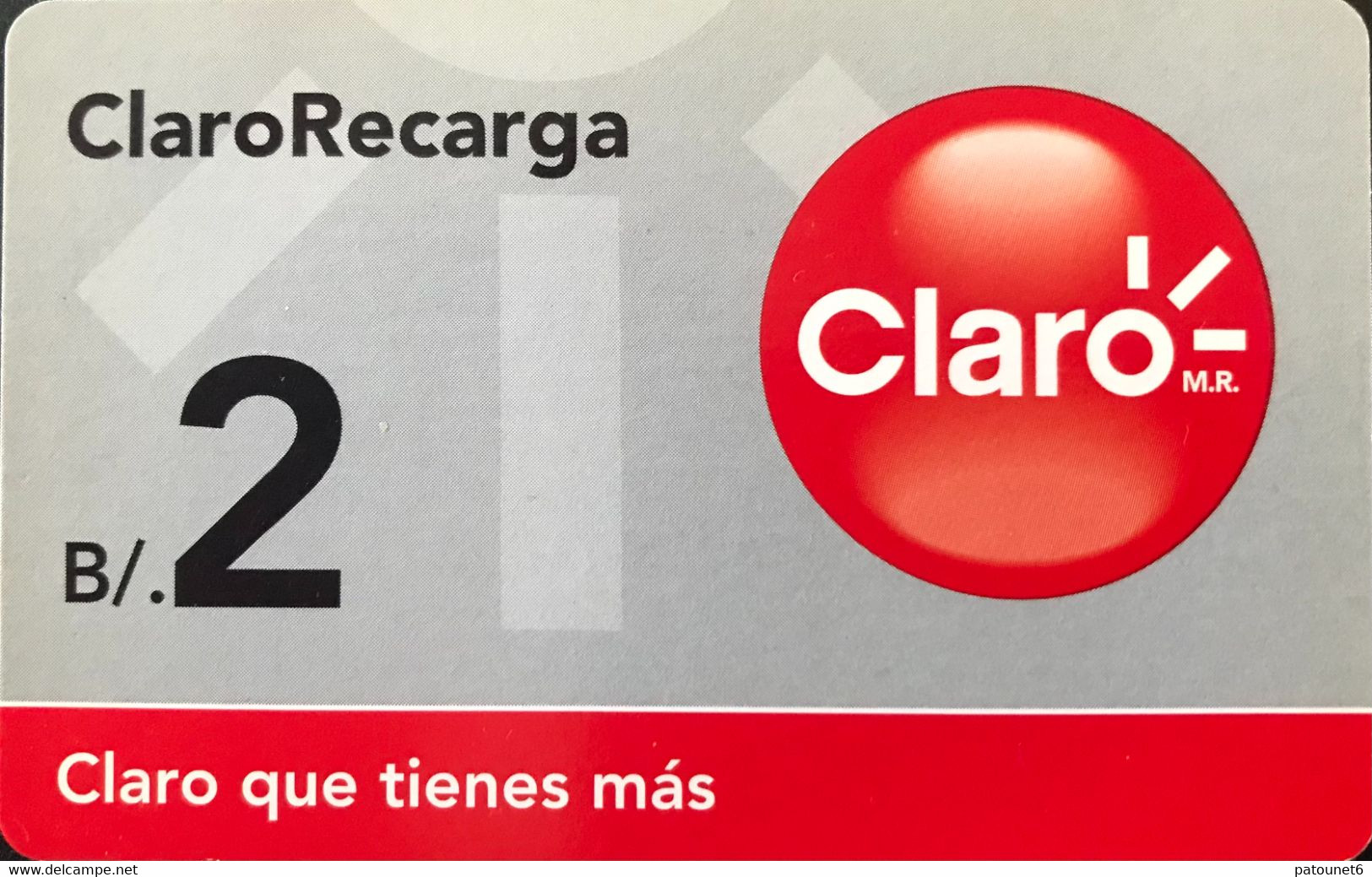 PANAMA  -  Prepaid  -  Claro  -  B/. 2 - Panama