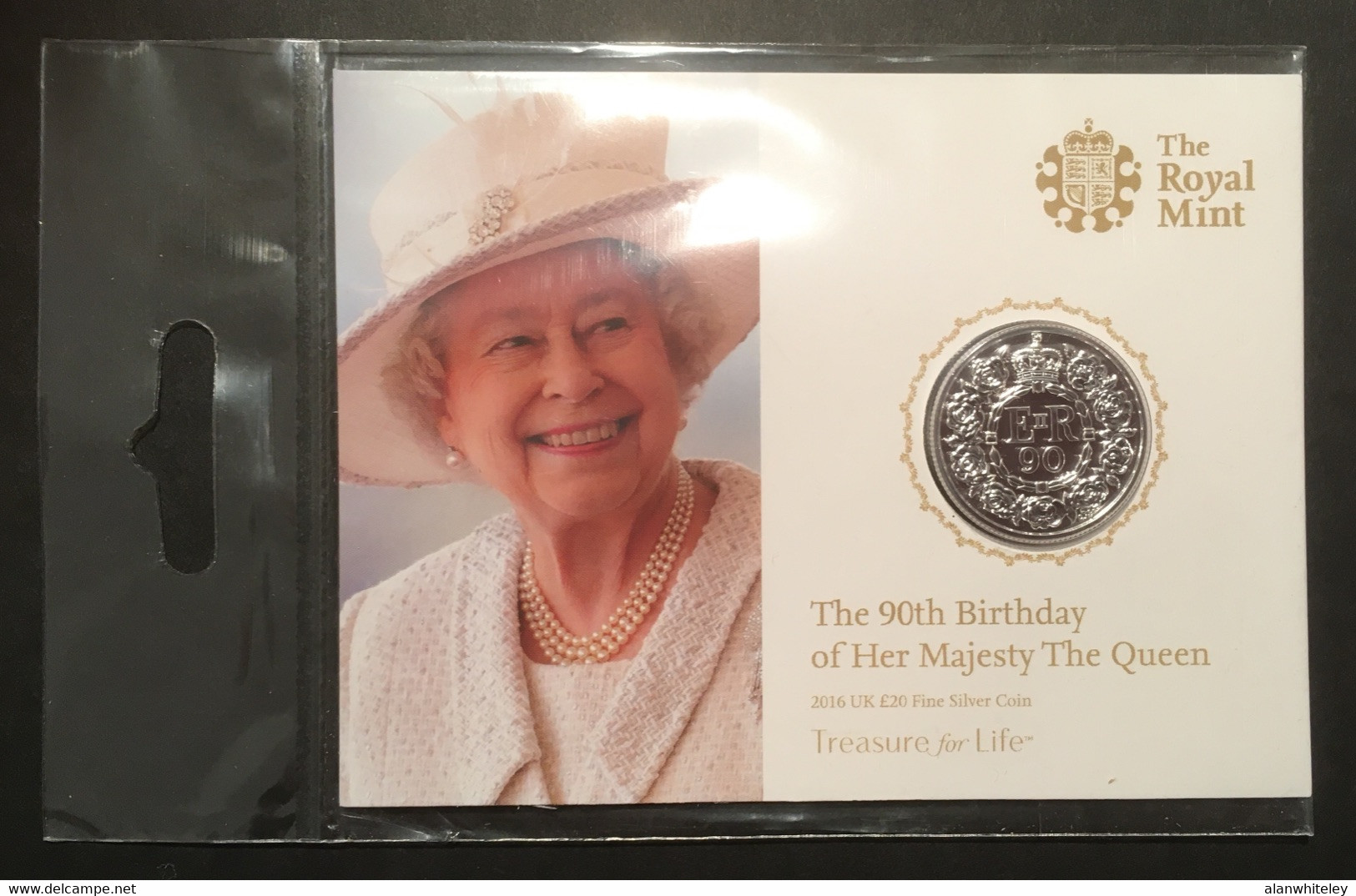 GREAT BRITAIN 2016 GBP20.00 Queen's 90th Birthday: Single Silver Coin (in Pack) BRILLIANT UNCIRCULATED - Maundy Sets & Herdenkings
