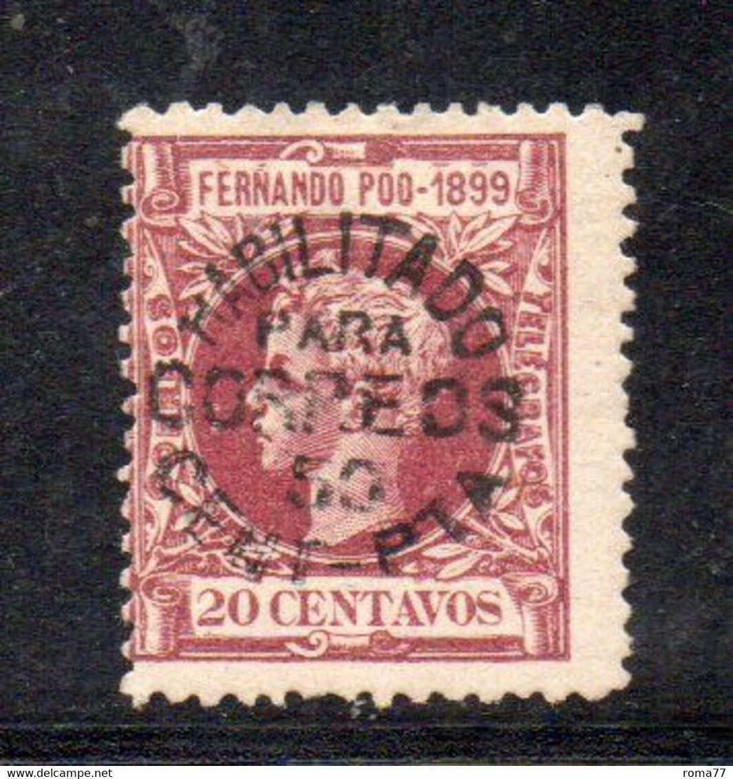 XP4242 - FERNANDO POO 1900, 50/20 Cent Yvert N. 61  *  Linguella Forte (2380) - Fernando Po