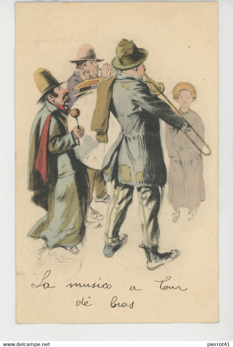 Illustrateur LUBIN DE BEAUVAIS - Jolie Carte Fantaisie Musiciens Des Rues (1901) - Beauvais