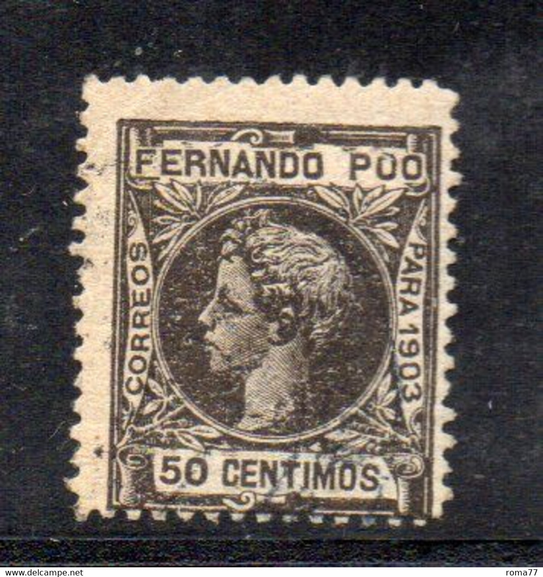 XP4278 - FERNANDO POO 1903, 50 Cent Yvert N. 119  Usato Con Gomma (2380) - Fernando Po