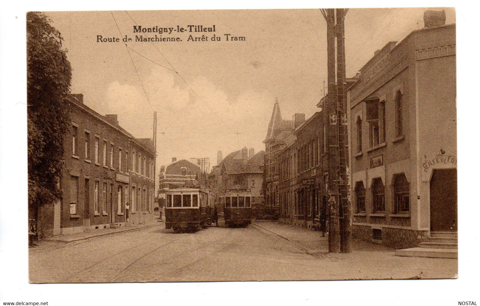 Montigny-le-Tilleul: Route De Marchienne.  Arrêt Du Tram. - Montigny-le-Tilleul