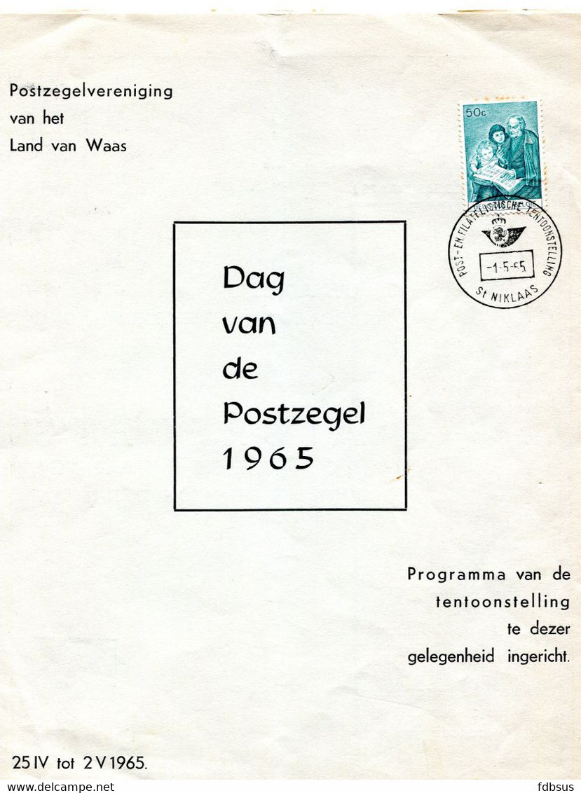 1965 Programma Tentoonstelling Land Van Waas Met De Postmerken Voor 1880 Land Van Waas - A4 35gr - 10 Blz - Prephilately