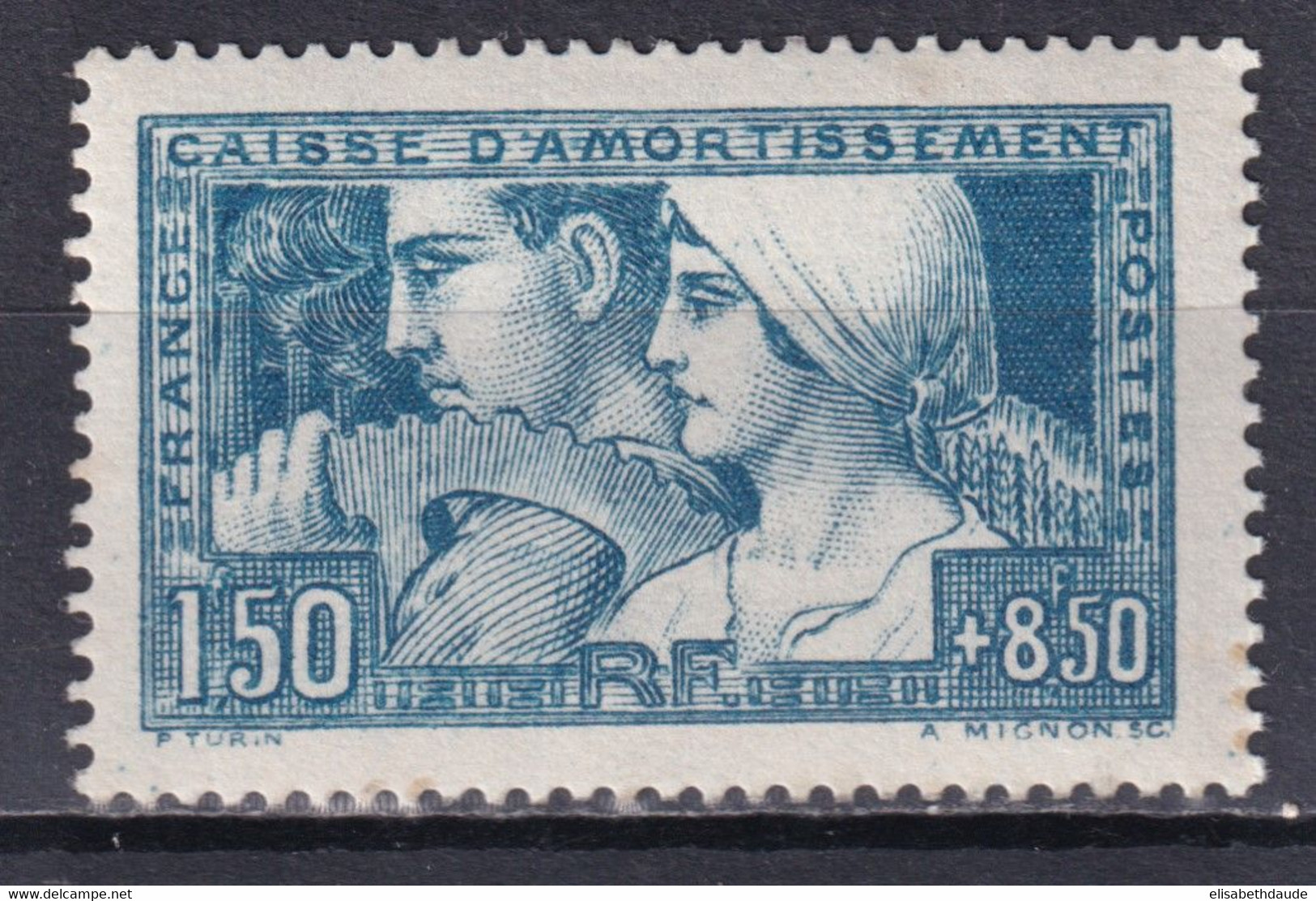 1928 - YVERT N° 252 (ETAT I) ** MNH (GOMME TRES LEGEREMENT ALTEREE) - COTE = 260 EUR. - CAISSE AMORTISSEMENT - 1927-31 Caisse D'Amortissement