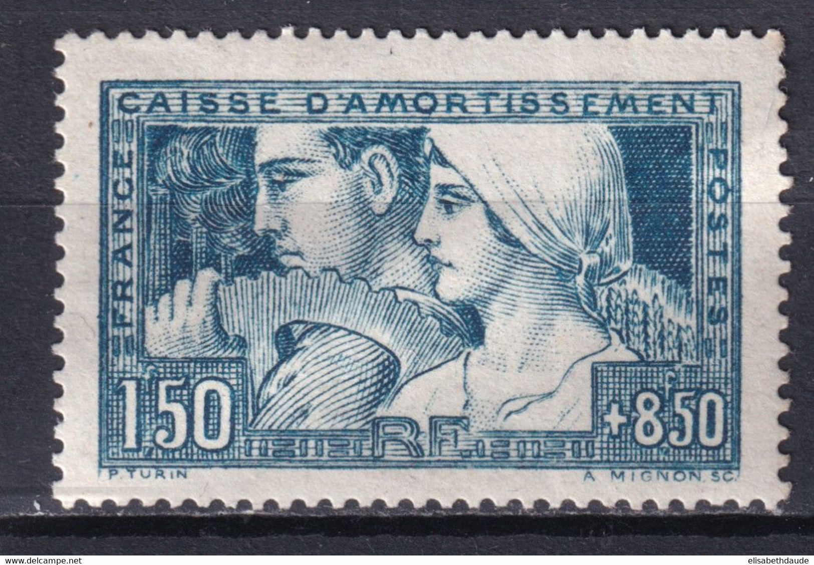 1928 - YVERT N° 252b (ETAT III) * MLH - COTE = 180 EUR. - CAISSE AMORTISSEMENT - 1927-31 Cassa Di Ammortamento