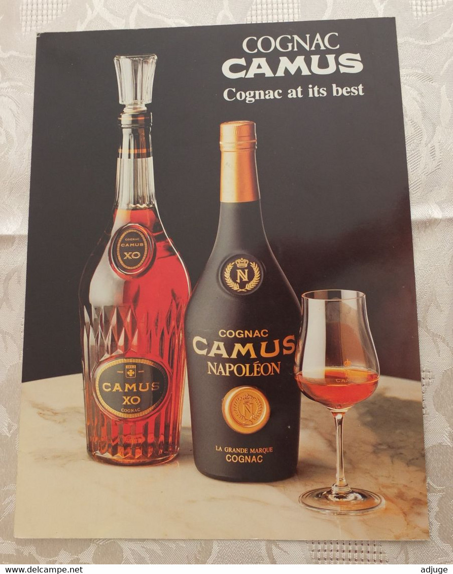 PUBLICITÉ COGNAC CAMUS * Format A4 Bristol *SUP - Alcohol