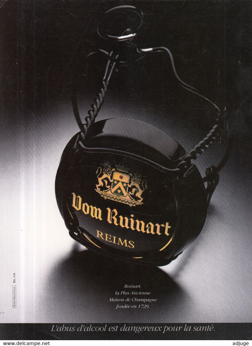 PUBLICITÉ CHAMPAGNE RUINART -REIMS- Dom Ruinart - Muselet  * Format A4 Bristol *SUP - Alkohol