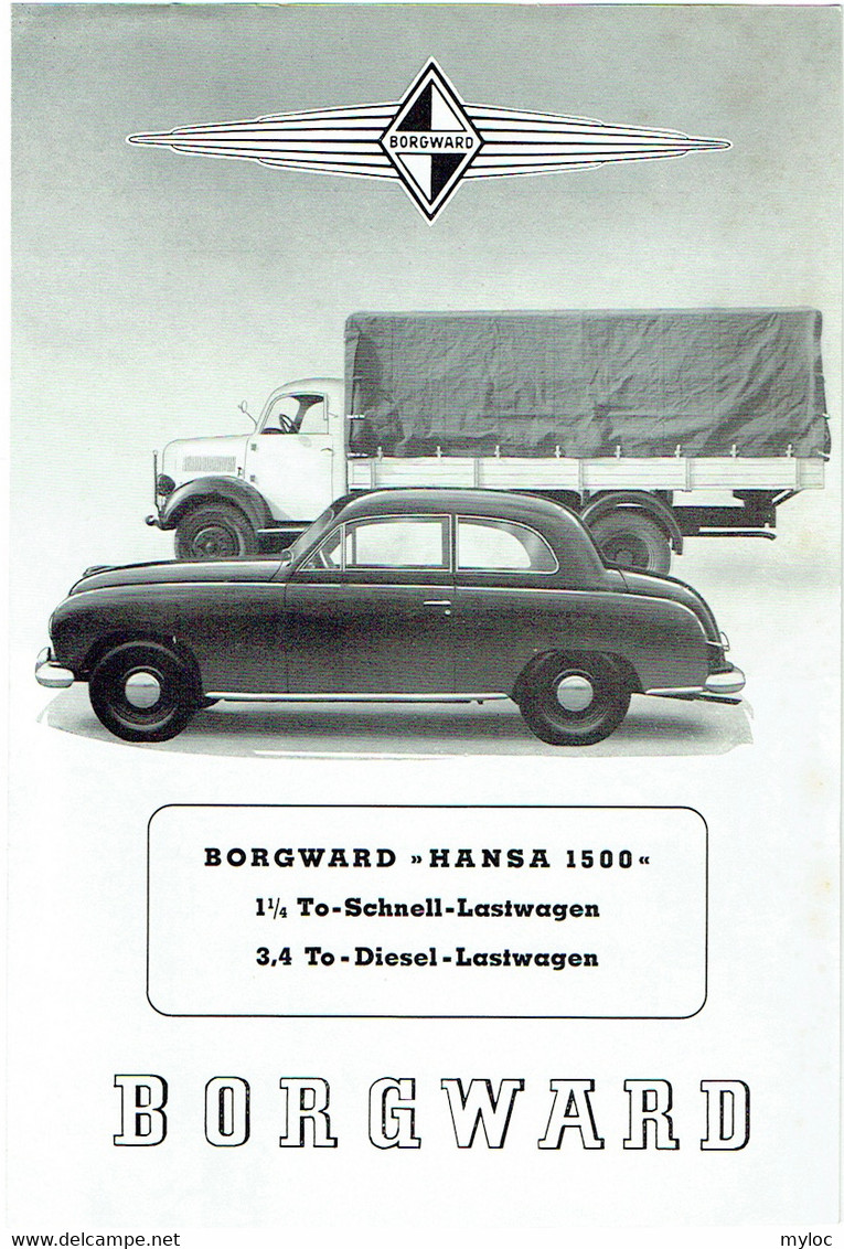 Ancienne Publicité Automobile, Camion BORGWARD. - Publicidad