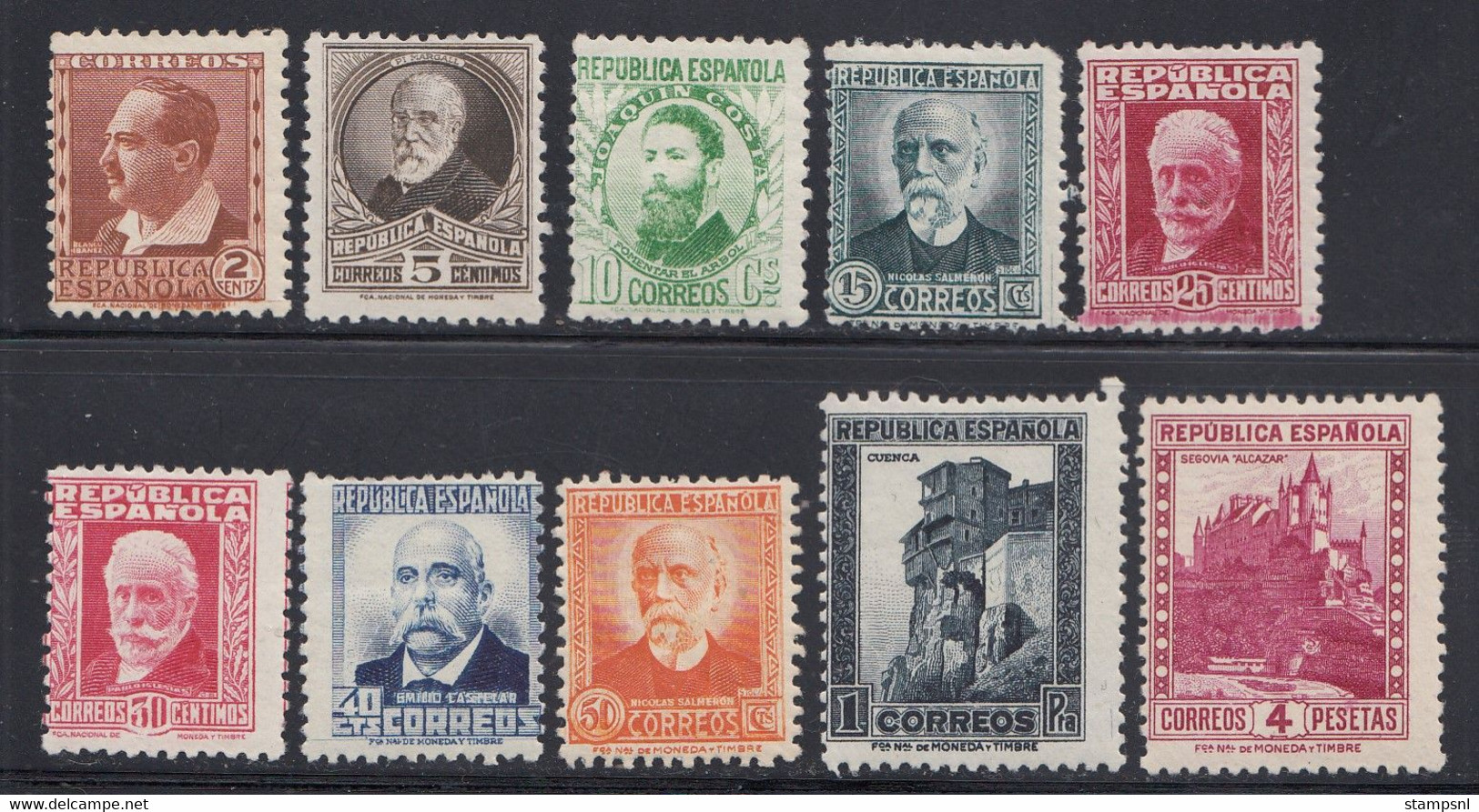 Spain - 1931-34 - 2c-10p Incomplete - Yv. 498-501, 503, 505-507, 509-510 - MH - Sonstige & Ohne Zuordnung