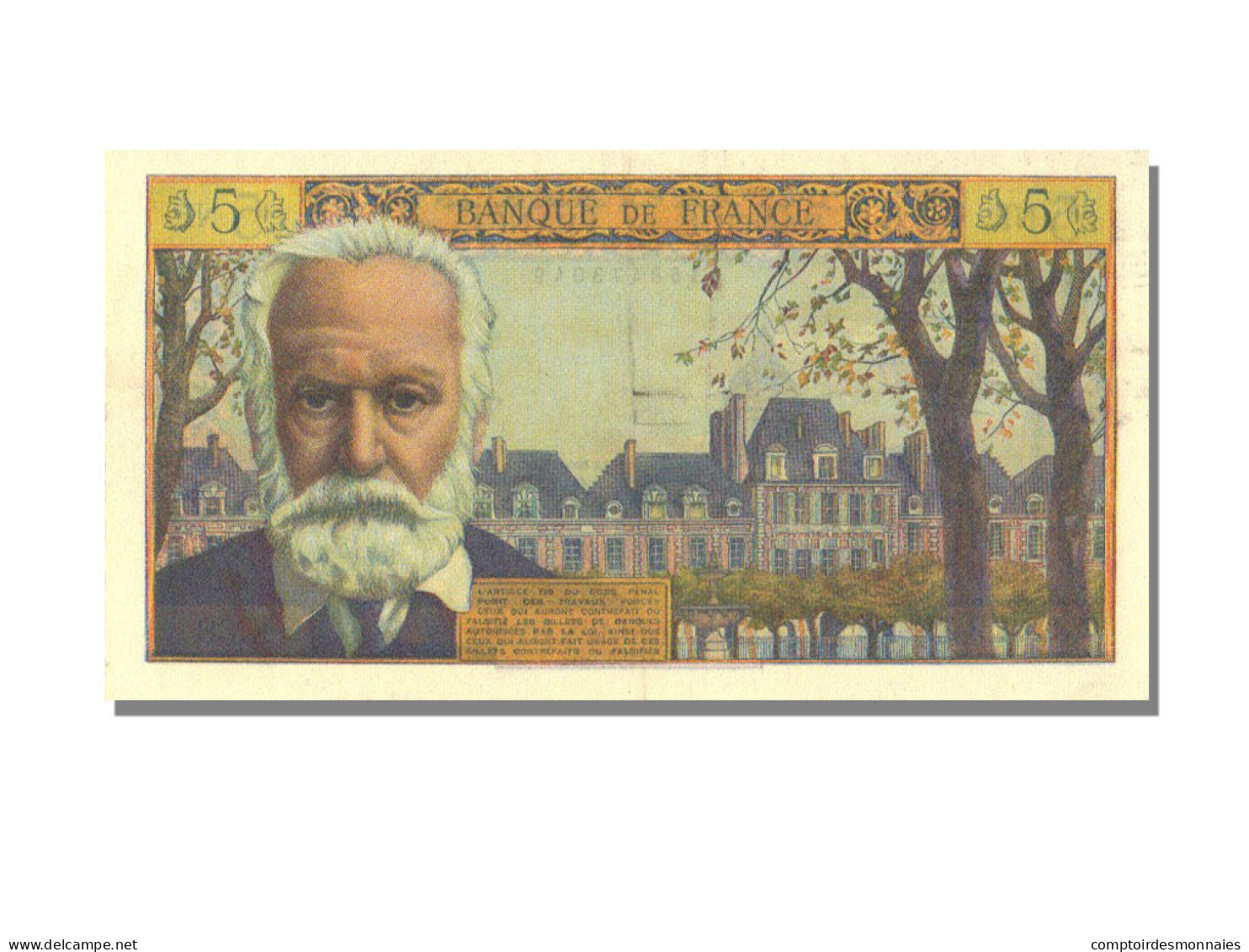 Billet, France, 5 Nouveaux Francs, 5 NF 1959-1965 ''Victor Hugo'', 1961 - 5 NF 1959-1965 ''Victor Hugo''