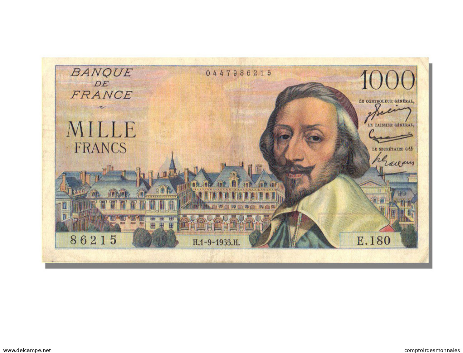 Billet, France, 1000 Francs, 1 000 F 1953-1957 ''Richelieu'', 1955, 1955-09-01 - 1 000 F 1953-1957 ''Richelieu''